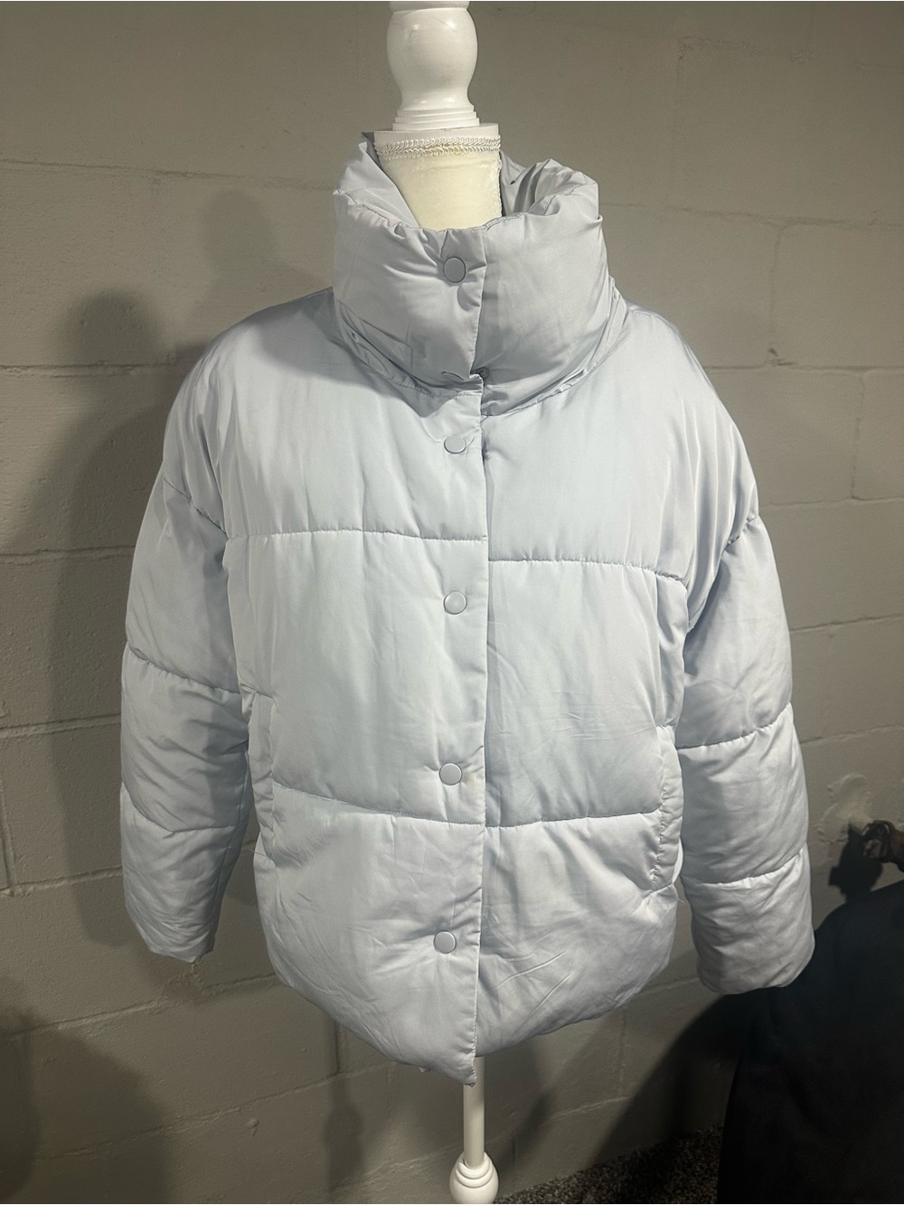 Free People Pale Blue Quilted Puffer Jacket
